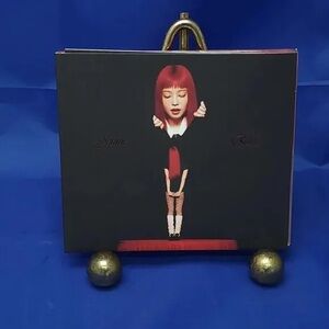 Novelty Black Box Clutch with Red Hair Girl Artwork